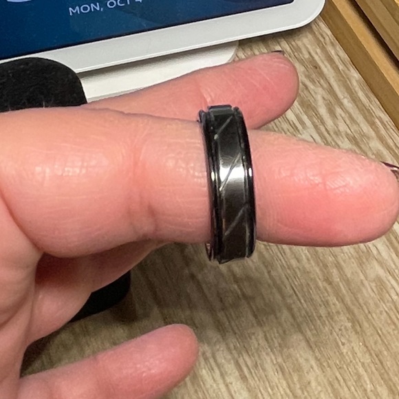 Blue Diamond Men Mens wedding ring. Purchased at Kay’s